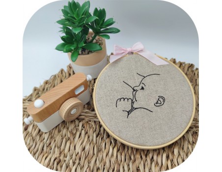 machine embroidery design  nursing baby