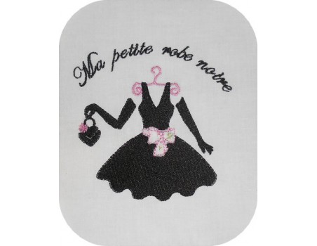 Motif de broderie robe noire