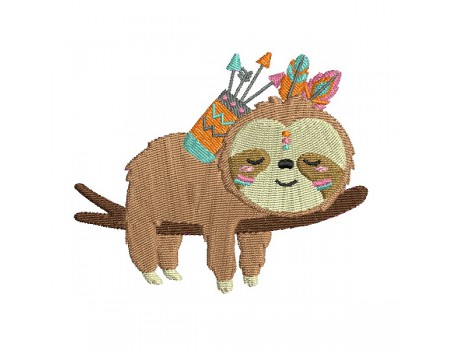 machine embroidery design machine  Sloth sleeping