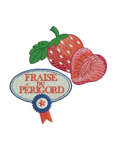 Motif de broderie machine  fraise du Périgord
