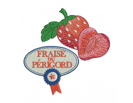 Motif de broderie machine  fraise du Périgord