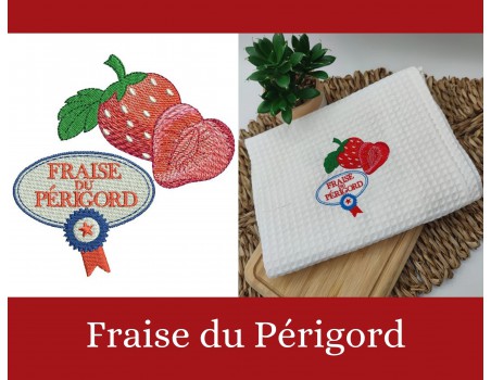 Motif de broderie machine  fraise du Périgord