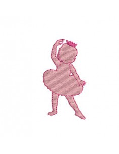 embroidery design silhouette little ballerina girl