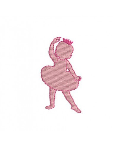 Motif de broderie machine silhouette Petite fille  danseuse