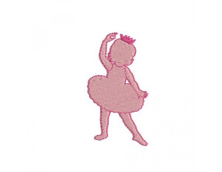 embroidery design silhouette little ballerina girl