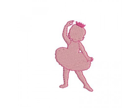Motif de broderie machine silhouette Petite fille  danseuse