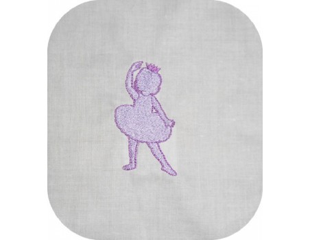 embroidery design silhouette little ballerina girl