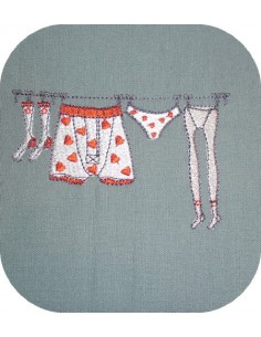 machine embroidery  design small linen underwear rope