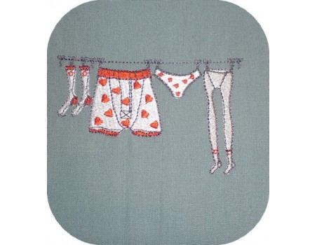 machine embroidery  design small linen underwear rope