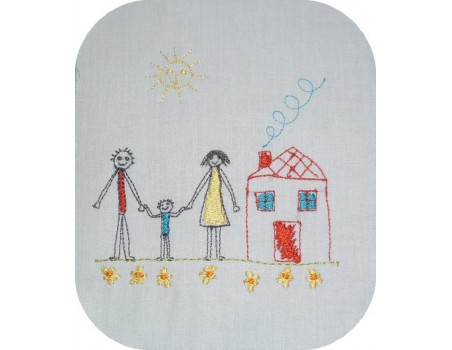 Instant download machine embroidery child's drawing
