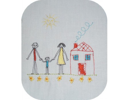 Motif de broderie machine dessin d'enfant