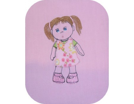 Instant download machine embroidery  doll