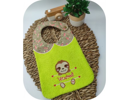 machine embroidery  design sloth to customize for girl