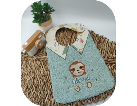 machine embroidery  design sloth to customize for boy