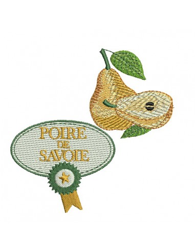 Motif de broderie machine  poire de Savoie