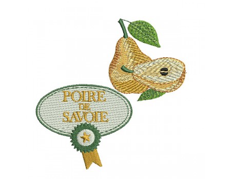 Motif de broderie machine  poire de Savoie