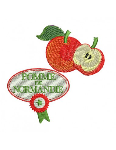 Motif de broderie machine  pomme de Normandie