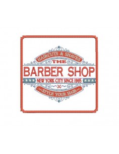 Motif de broderie machine Barber shop coiffeur homme
