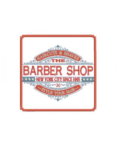 Motif de broderie machine Barber shop coiffeur homme