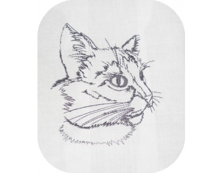 Motif de broderie machine chat 