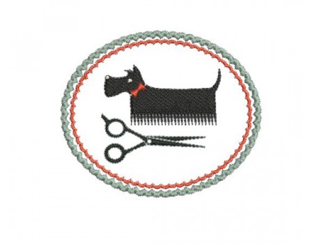 Motif de broderie machine toilettage chien