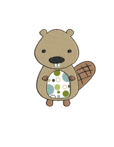 Instant download machine embroidery  applique  beaver