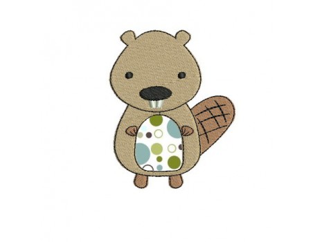 Instant download machine embroidery  applique  beaver