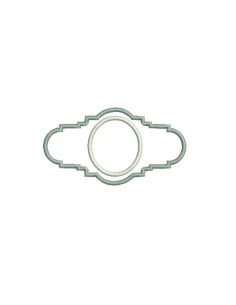 Motif de broderie machine étiquette médaillon appliqué