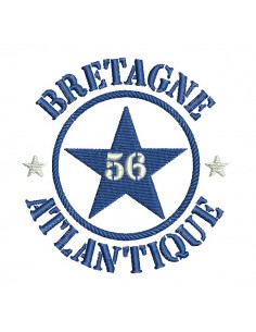 Motif de broderie  machine  étoile département 56 Bretagne
