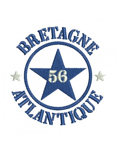 Motif de broderie  machine  étoile département 56 Bretagne