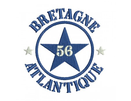 Motif de broderie  machine  étoile département 56 Bretagne