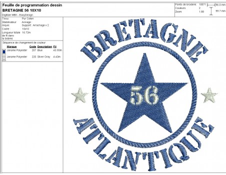 machine embroidery design department 56 of Bretagne