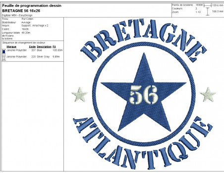 machine embroidery design department 56 of Bretagne