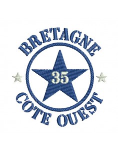 Motif de broderie  machine  étoile département 35 Bretagne