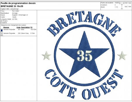 machine embroidery design department 35 of Bretagne