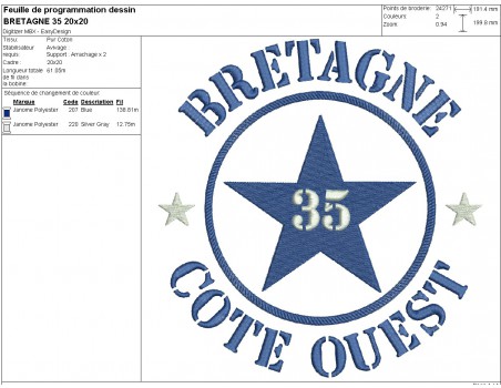 machine embroidery design department 35 of Bretagne