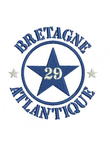 Motif de broderie  machine  étoile département 29 Bretagne