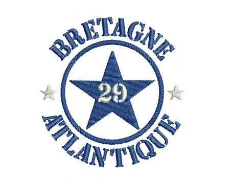 Motif de broderie  machine  étoile département 29 Bretagne