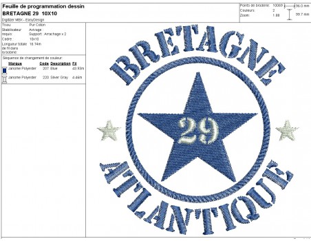 machine embroidery design department 29 of Bretagne