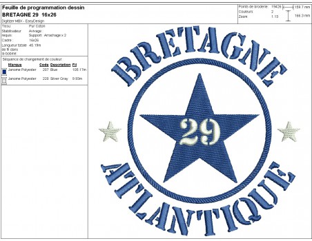 machine embroidery design department 29 of Bretagne