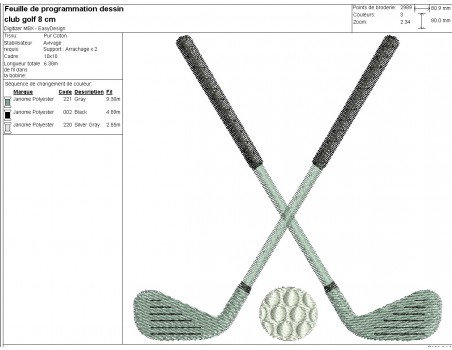 machine  Embroidery design golf clubs