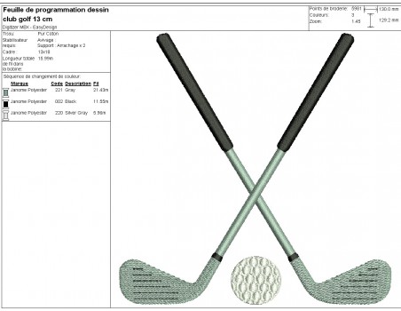 machine  Embroidery design golf clubs