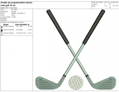 machine  Embroidery design golf clubs