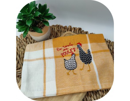 Motif de broderie machine roule ma poule