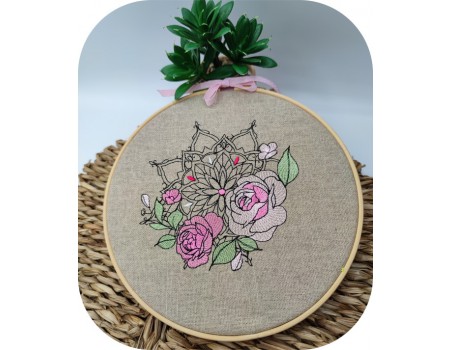 Machine embroidery design ornate mandala