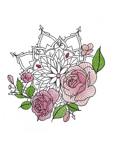 Machine embroidery design ornate mandala