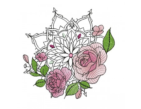 Machine embroidery design ornate mandala