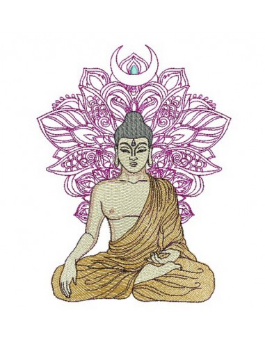 machine embroidery design  buddha mandala