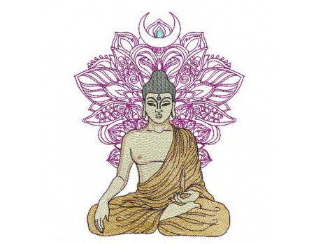 machine embroidery design  buddha mandala