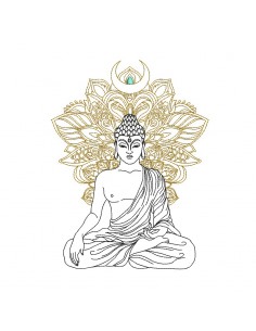 Motif de broderie machine  bouddha mandala redwork